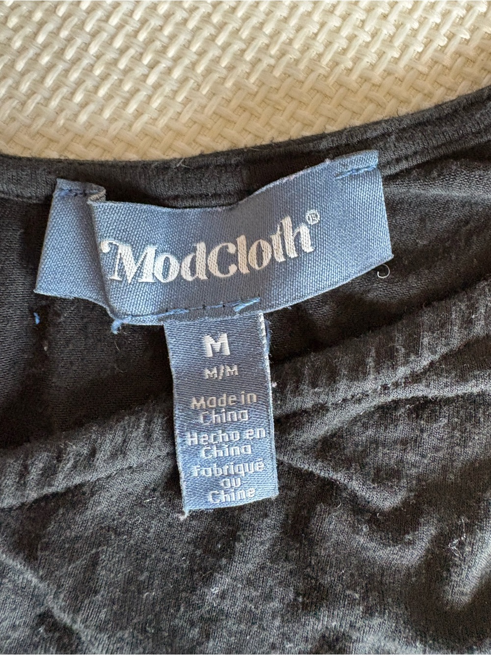 Modcloth Black Tank Top Stretchy V Neck Size Medium Retro 70s 80s - Picture 6 of 6
